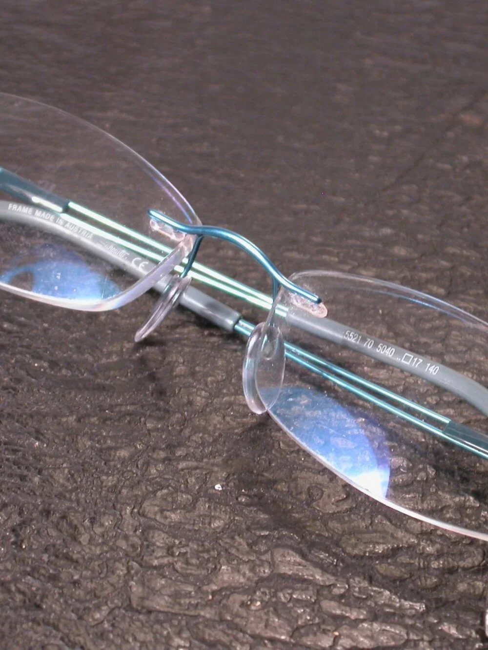 Silhouette Titan Frameless Blue Wire Light Weight Eyeglasses Made in Austria